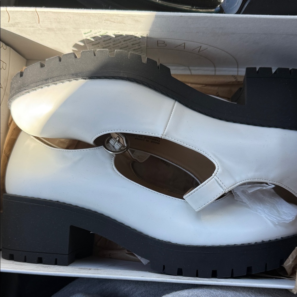 Urban Outfitters White Platform Mary Janes